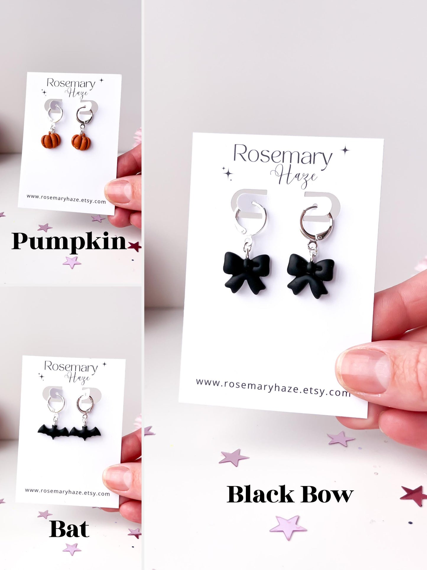 Dainty Halloween Earrings - studs & huggie hoops