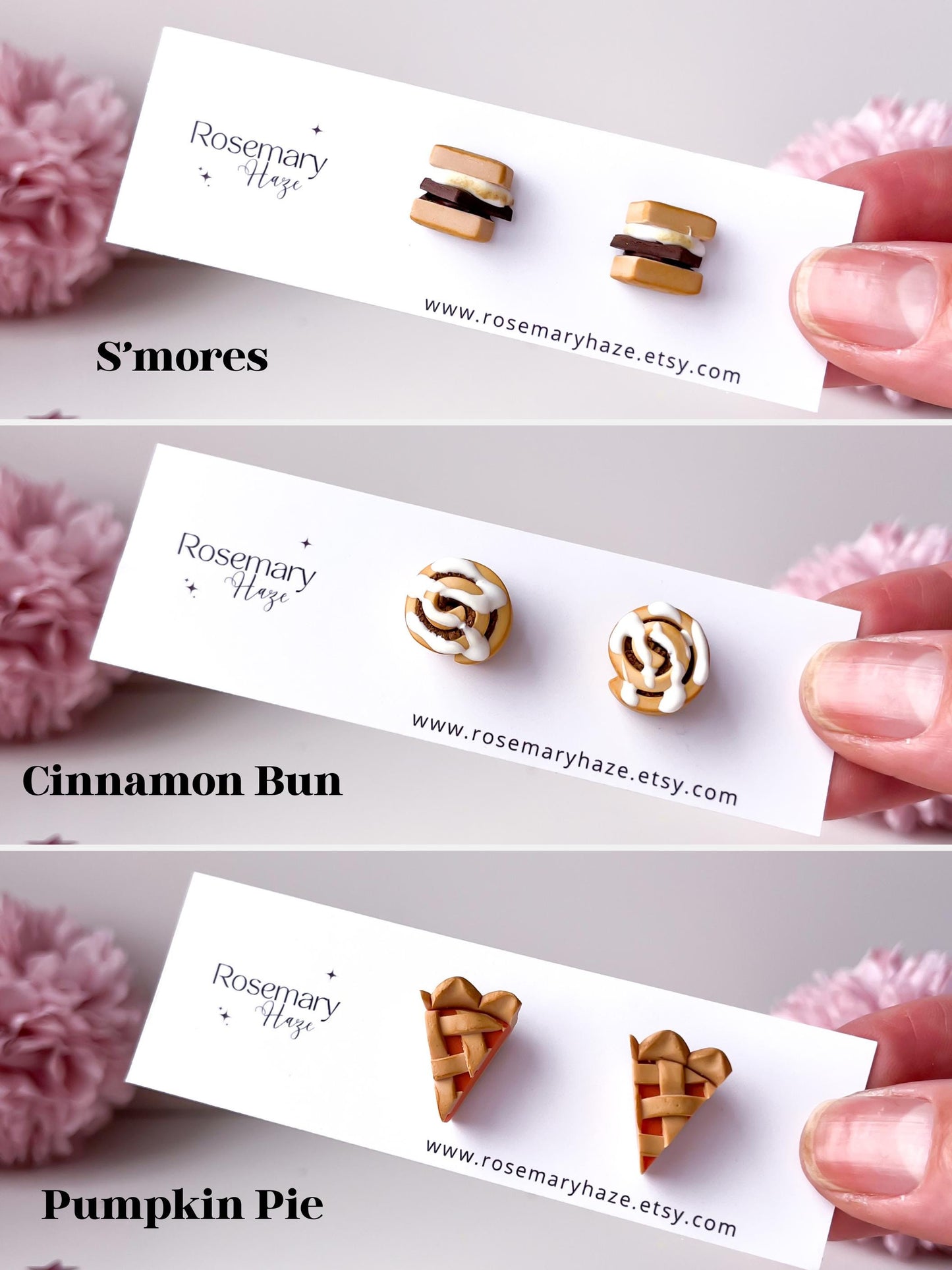 Autumn Food Earrings - studs & huggie hoops