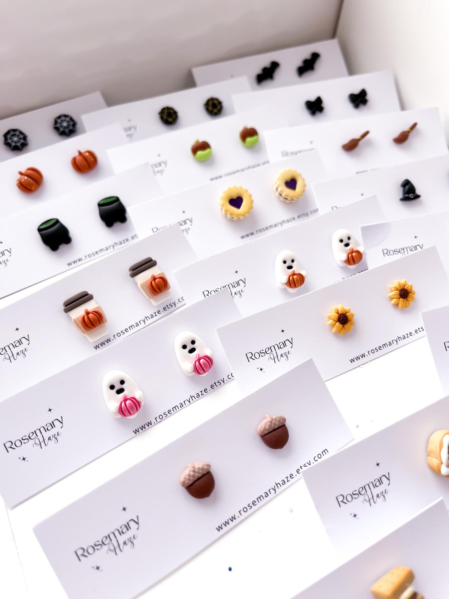 Pumpkin Spice Latte Earrings - studs & huggie hoops