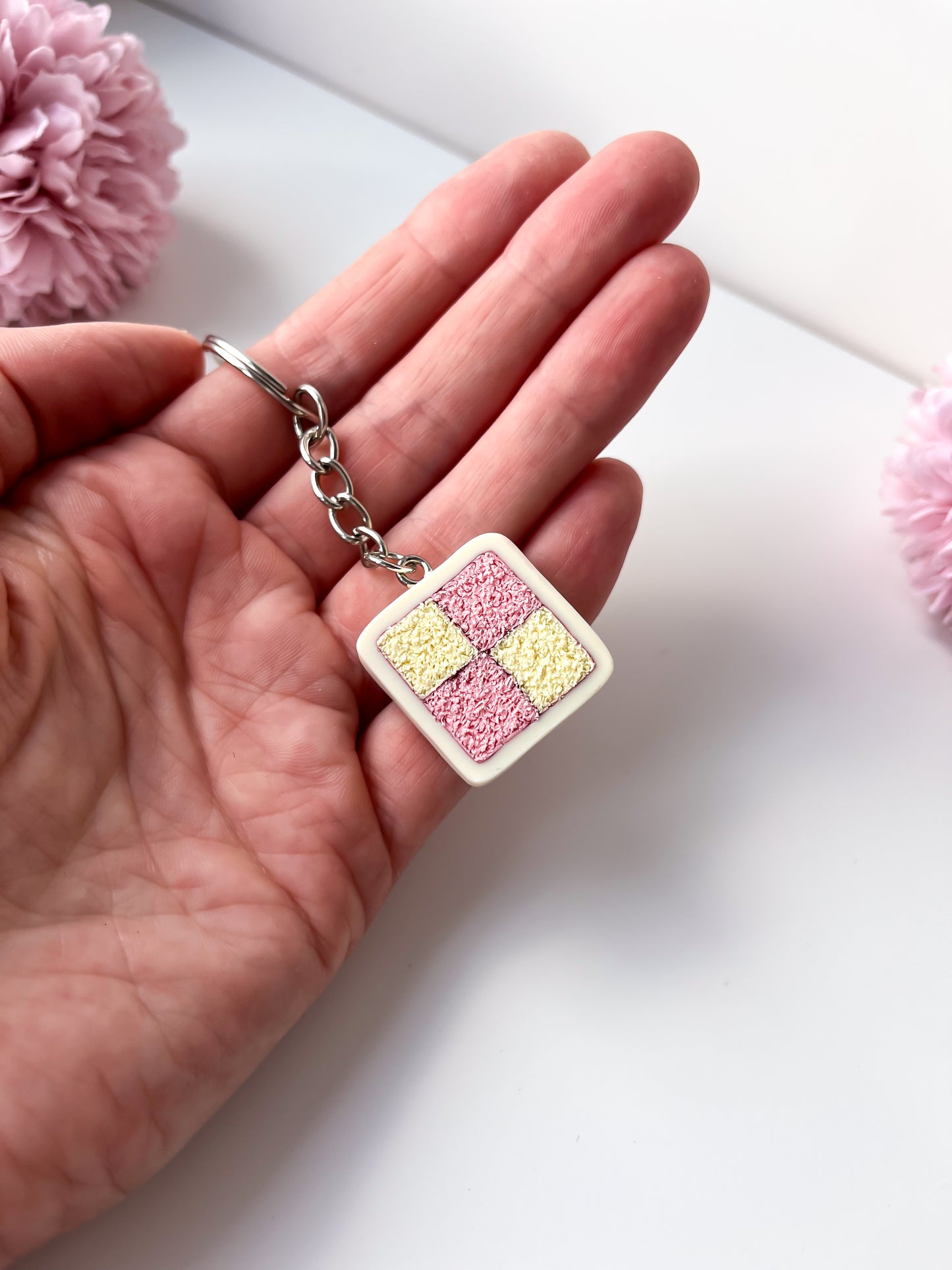 Battenberg Cake Keyring