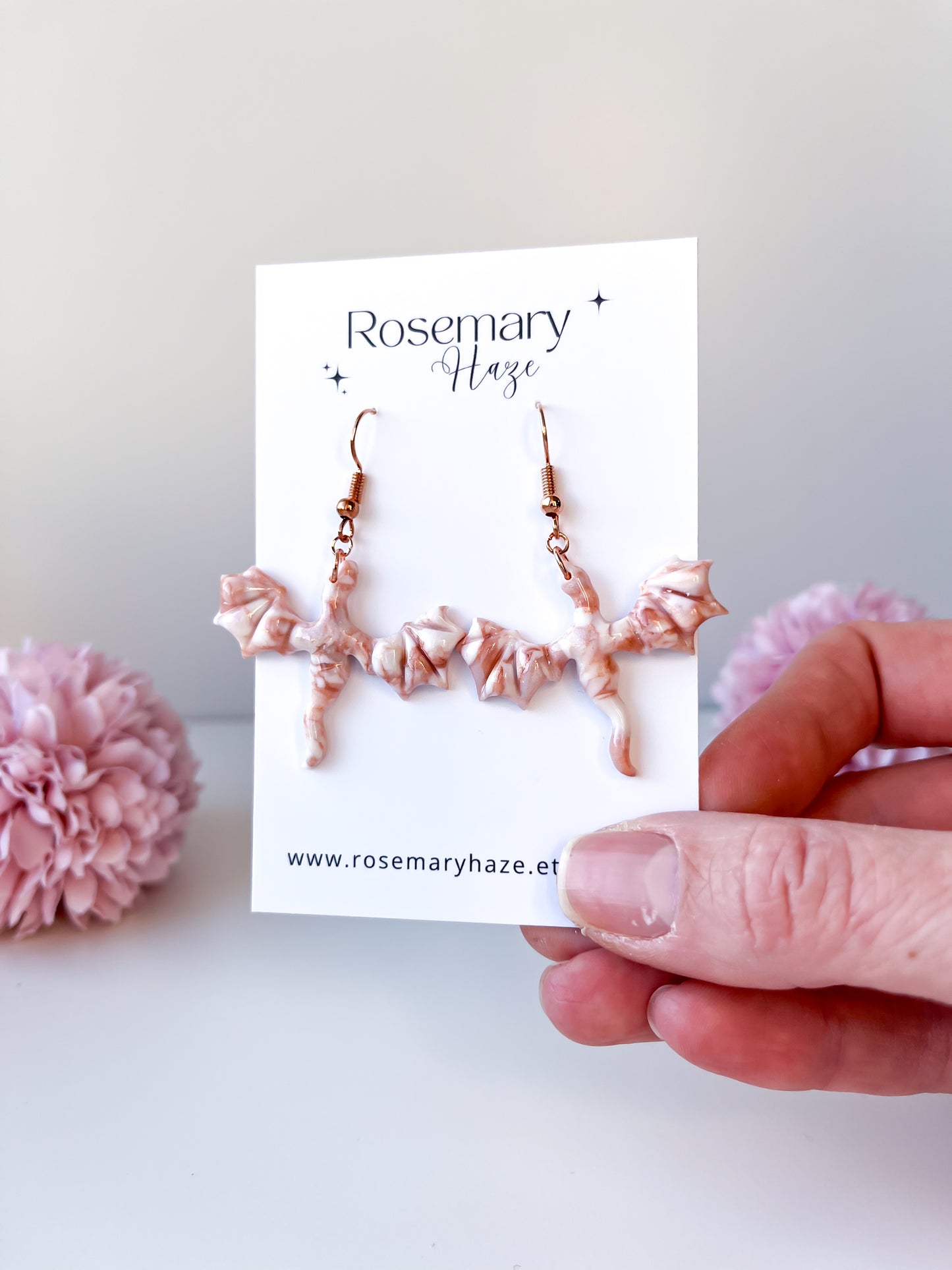 Rose Gold Marble Dragons