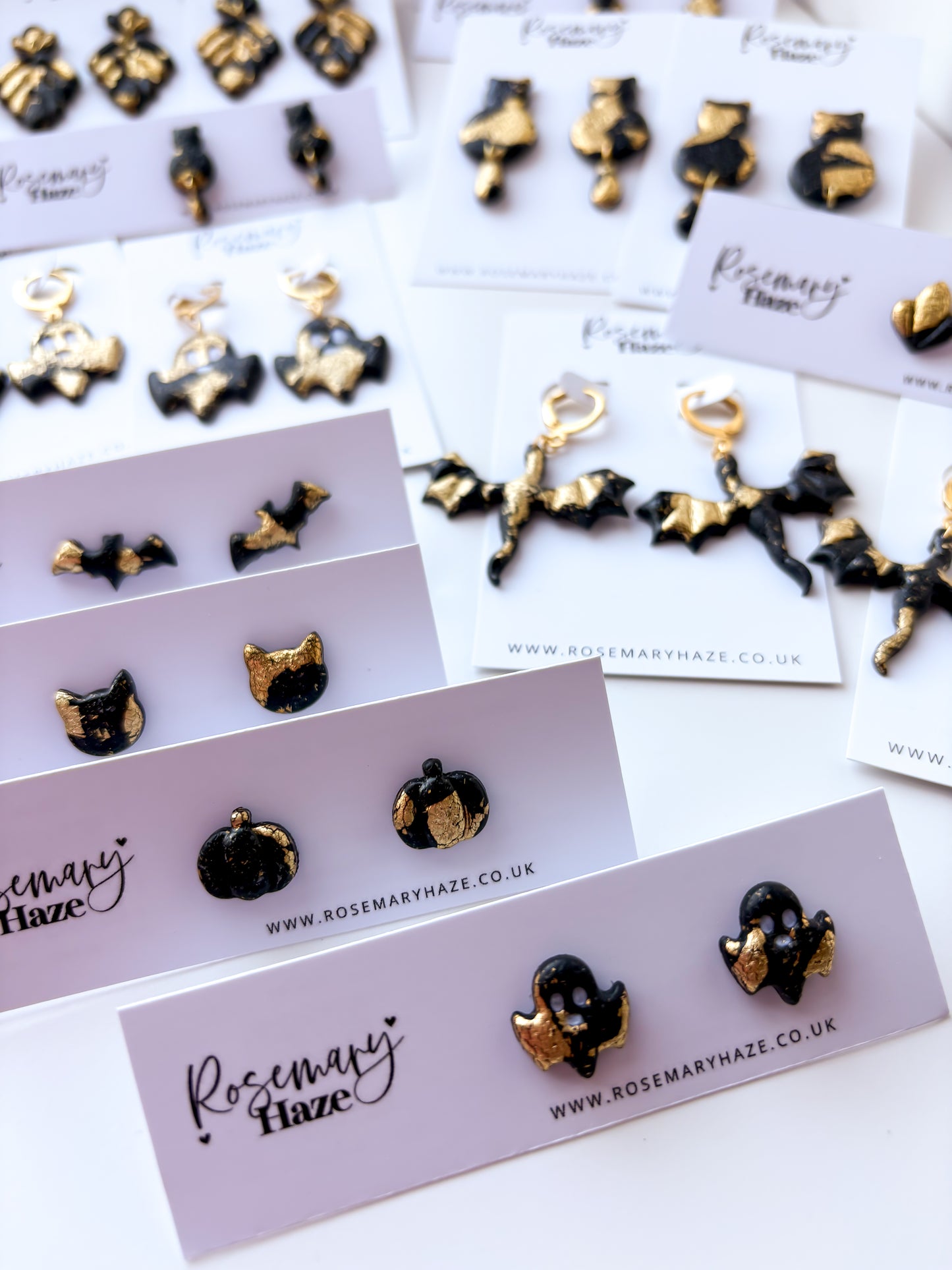 Black & Gold Ghost Studs