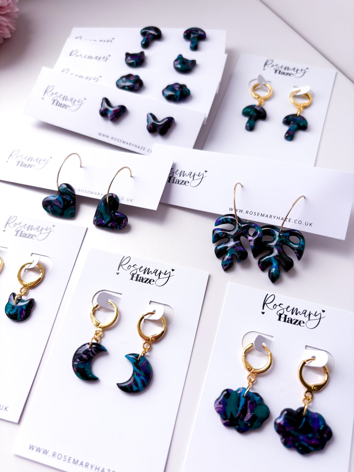 Galaxy Cat Stud Earrings