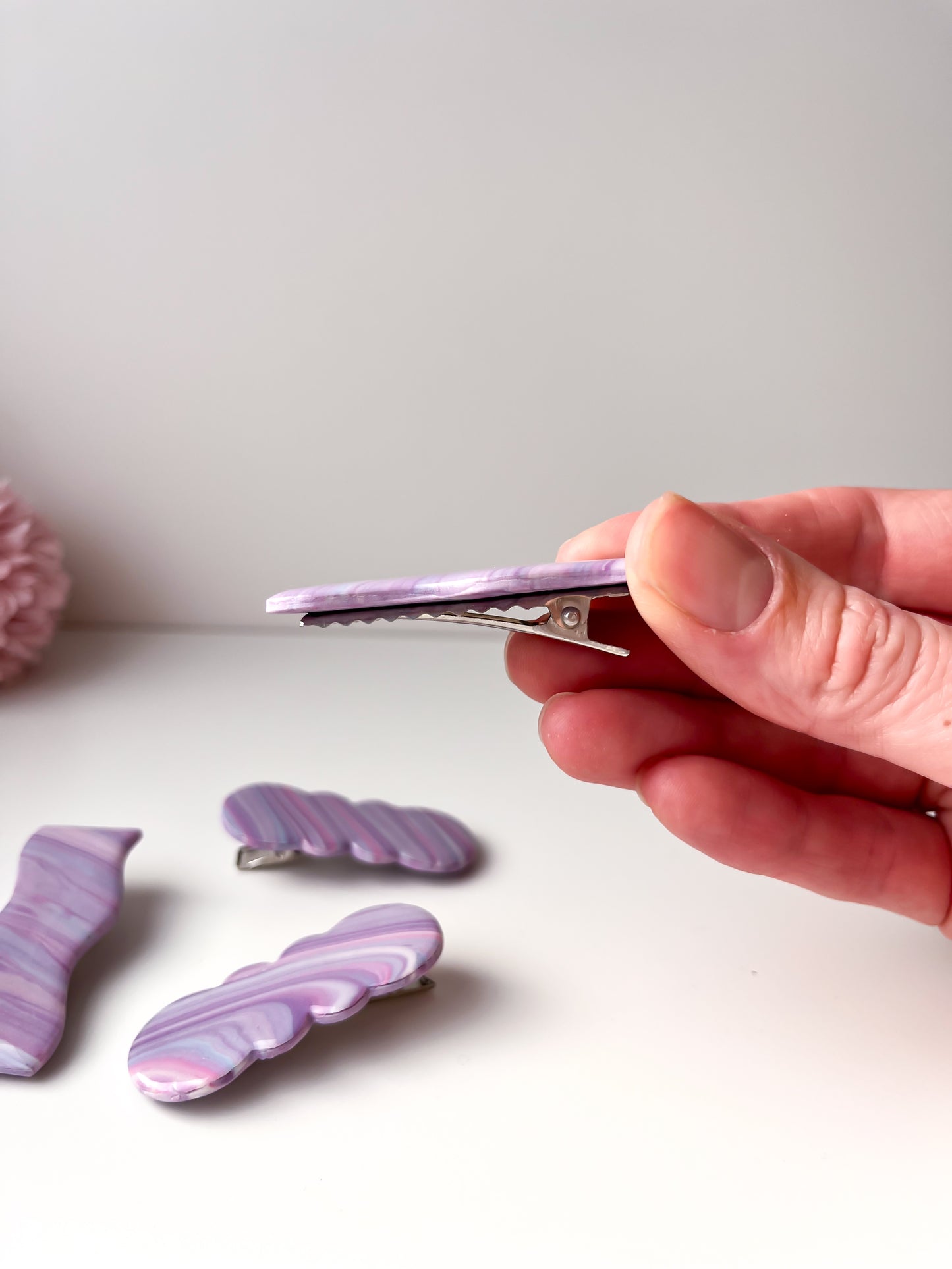 zero waste purple hair clips