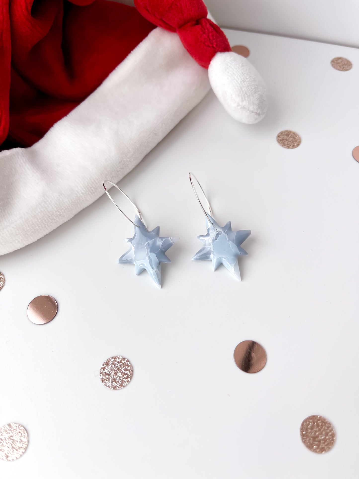 Winter Marble North Star Hoops