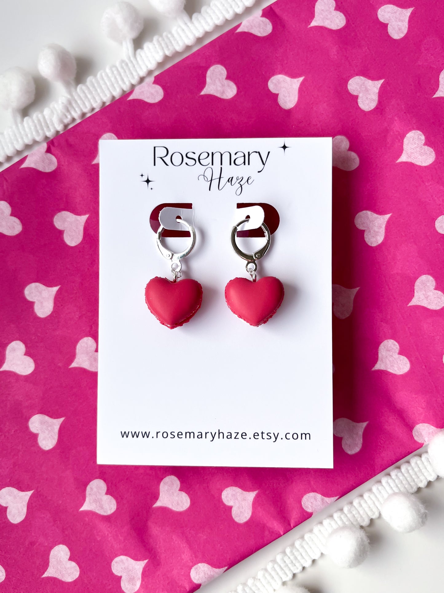 Macaron Hearts Huggie Hoops