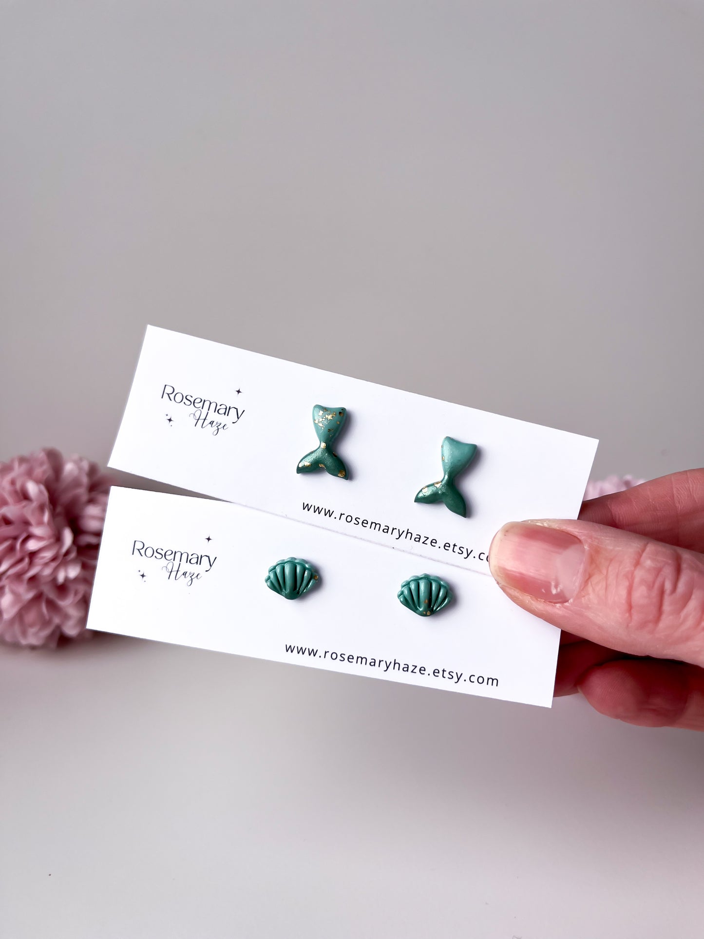 Teal Mermaid Tail Studs