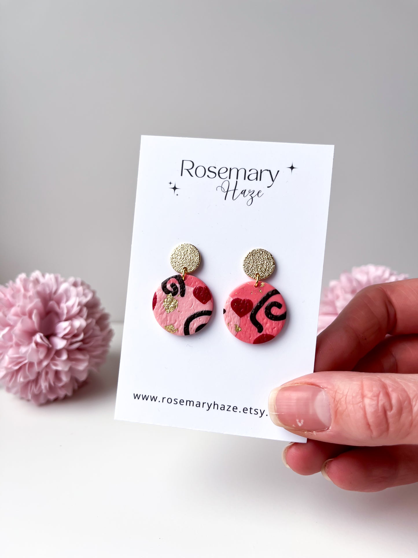 Circle Drop Valentines Earrings