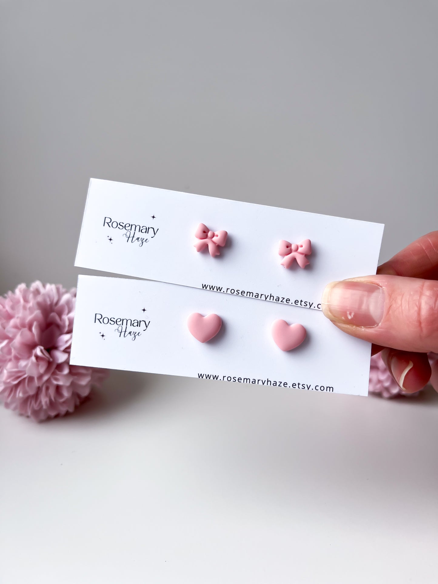 Baby Pink Heart Studs