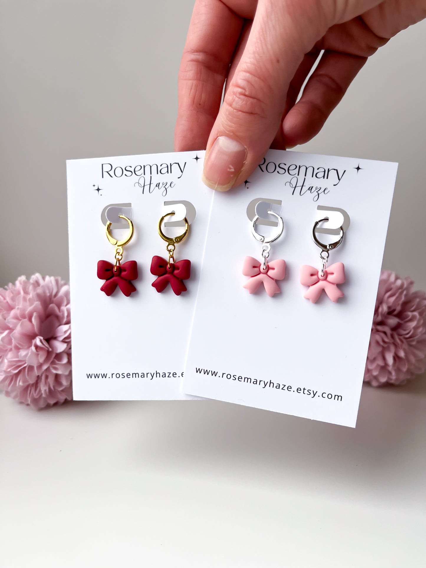 Dark Red Bow Huggies