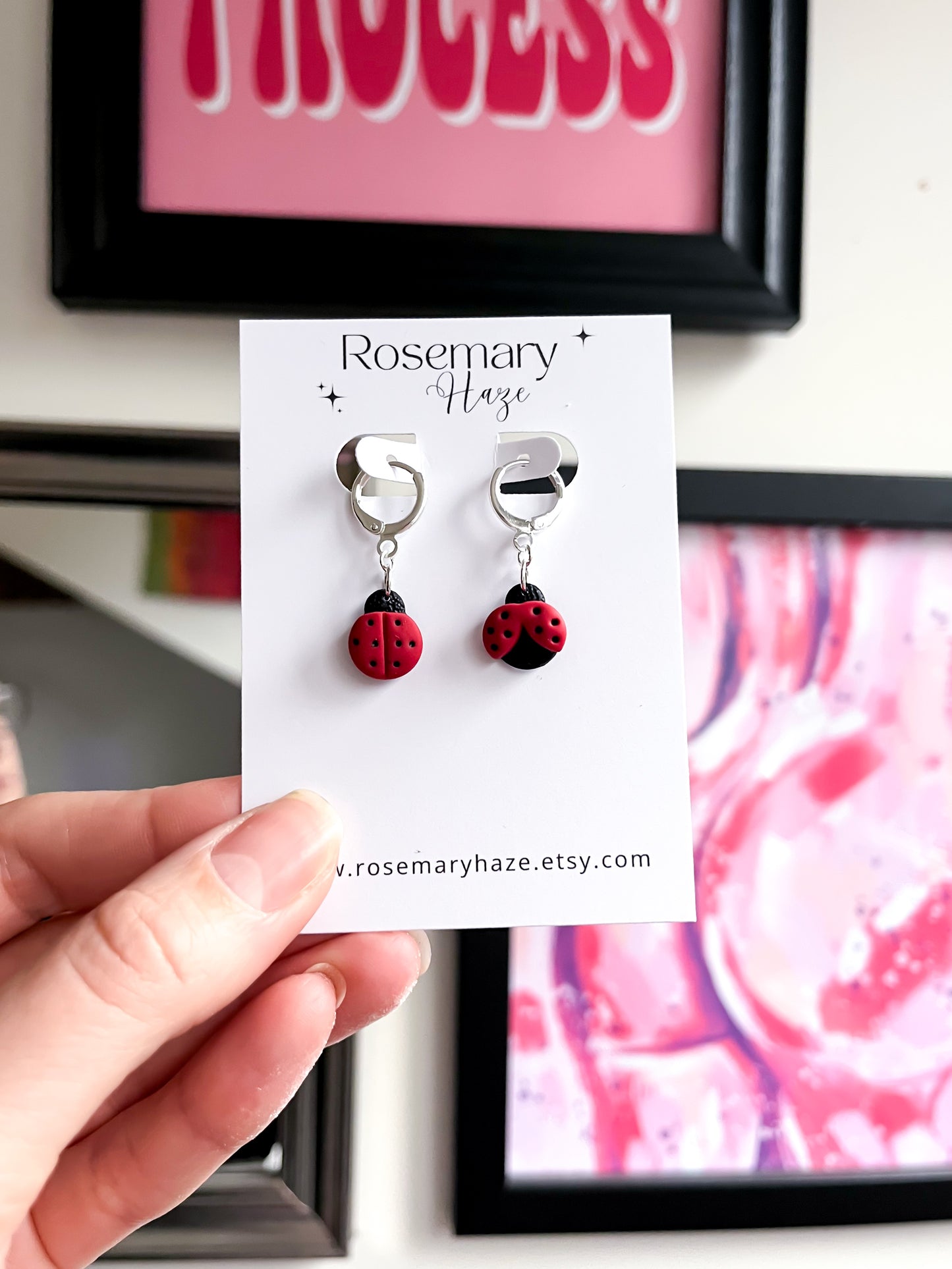 Ladybird Huggie Hoop Earrings