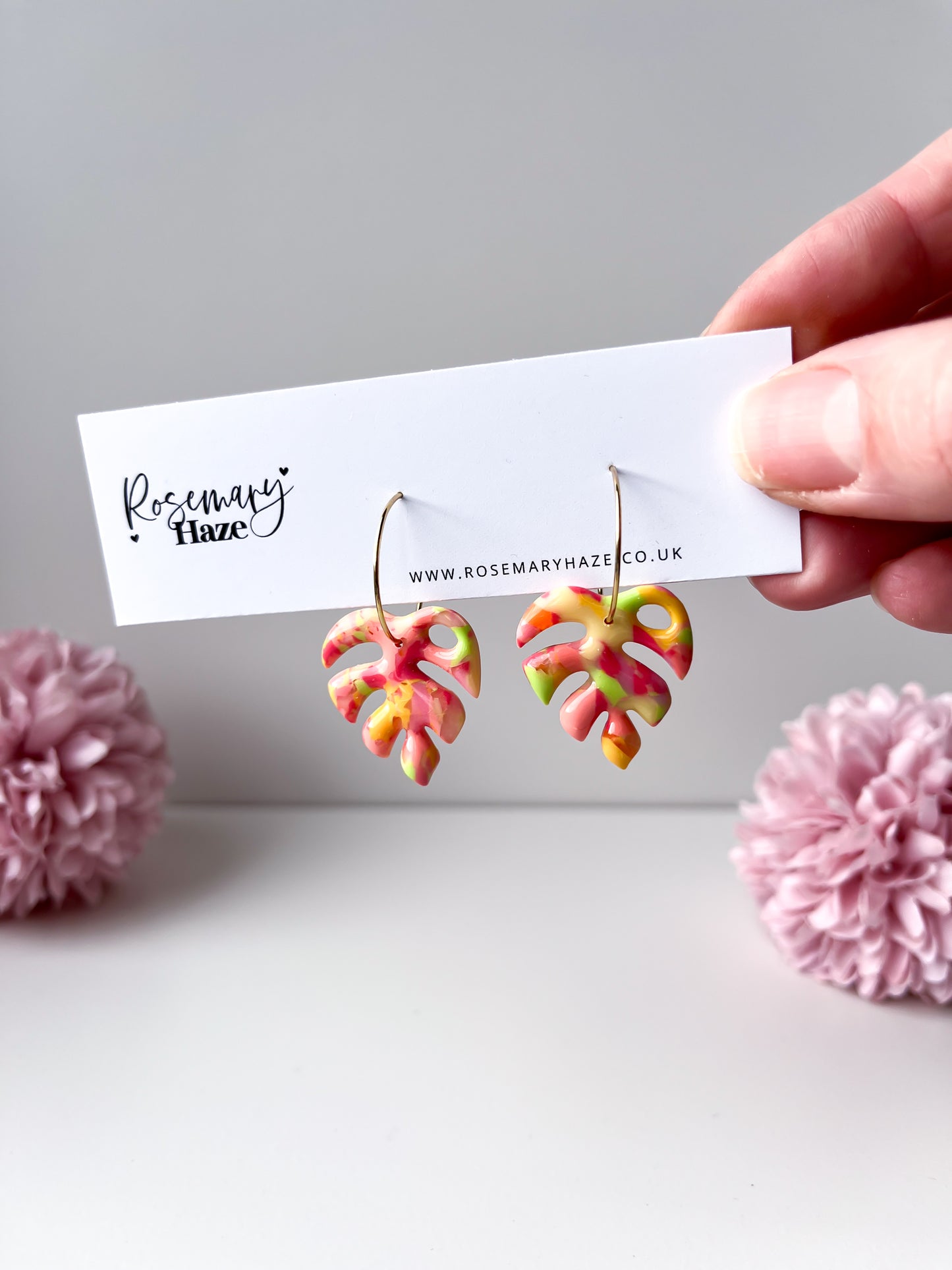 Fruit Salad Monstera Earrings - day 4 🏡