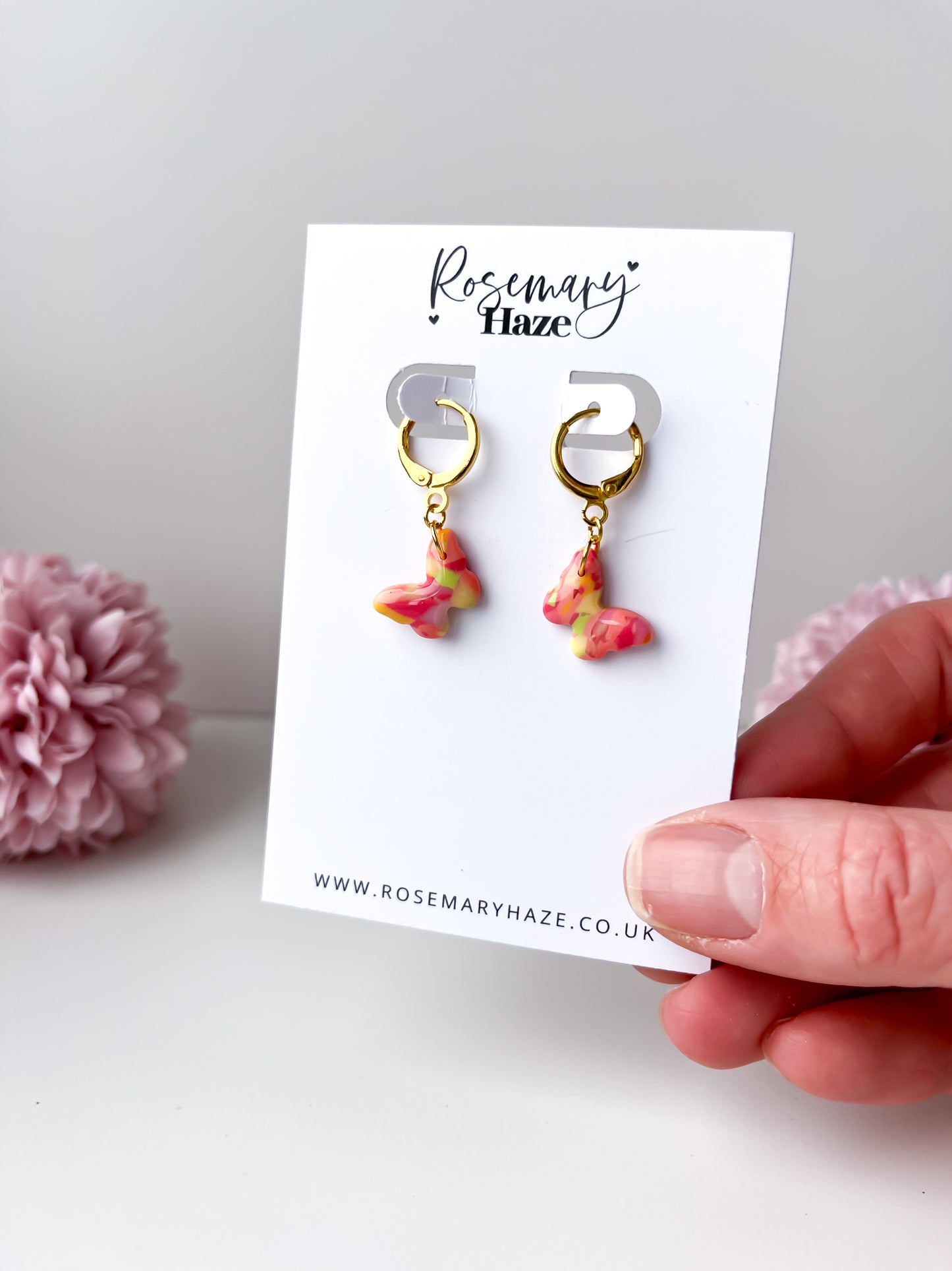 Fruit Salad Butterfly Huggie Hoops