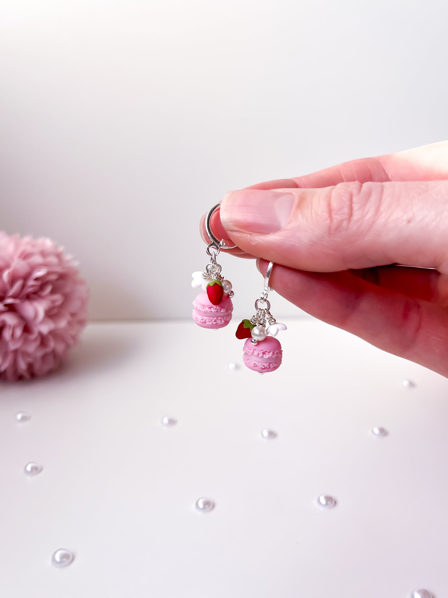Srawberry Macaron Mini Cluster Earrings