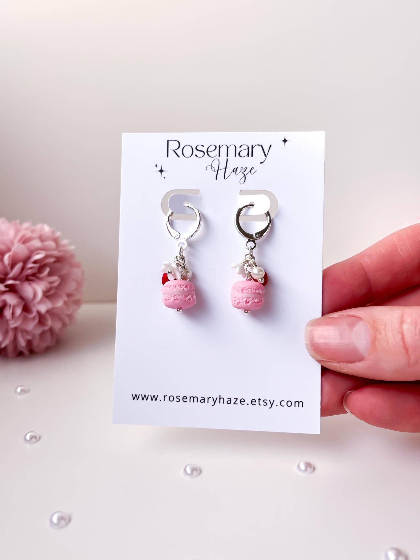 Srawberry Macaron Mini Cluster Earrings