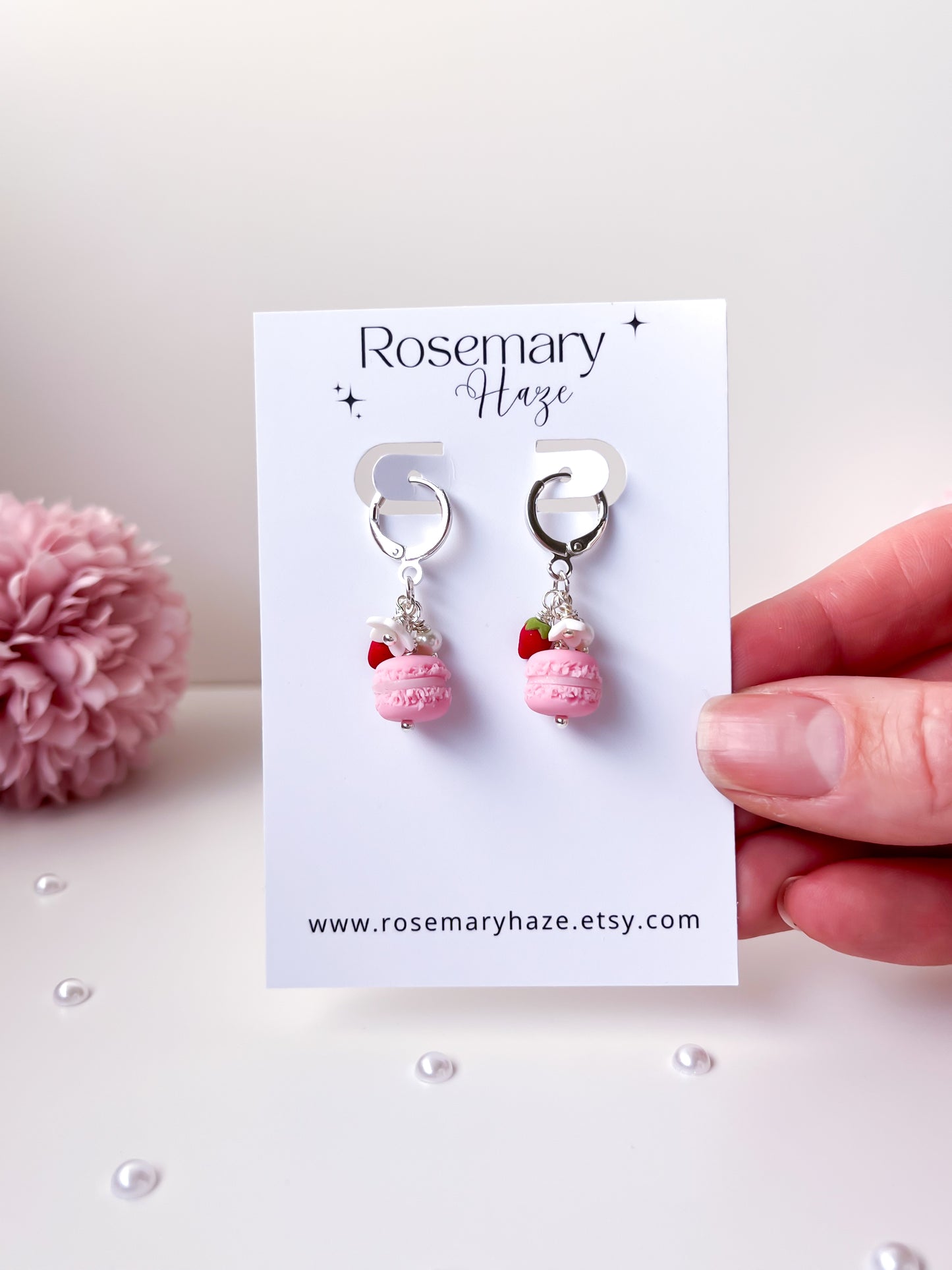 Srawberry Macaron Mini Cluster Earrings