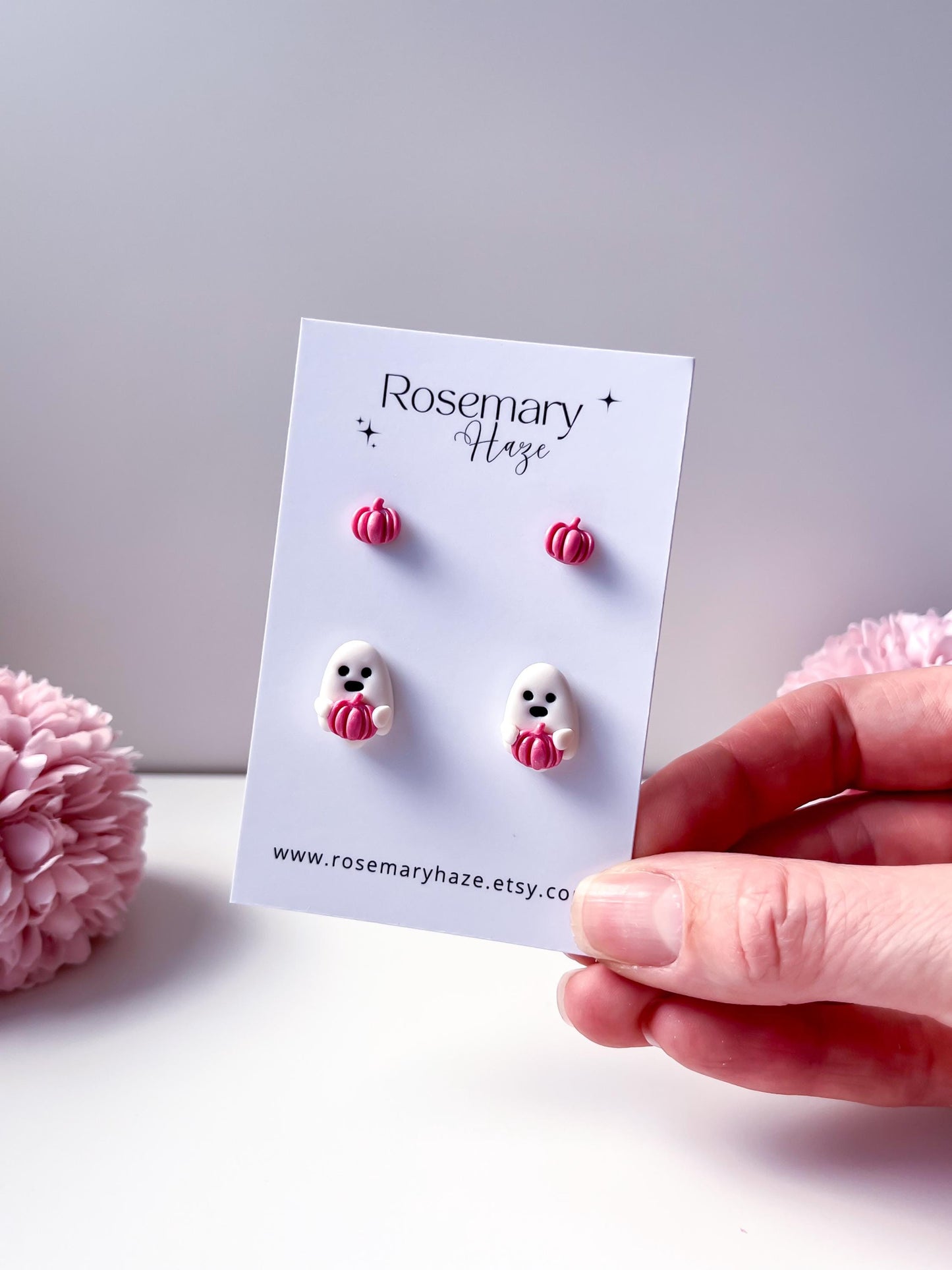 Halloween Cute Ghost Earrings - studs & huggie hoops