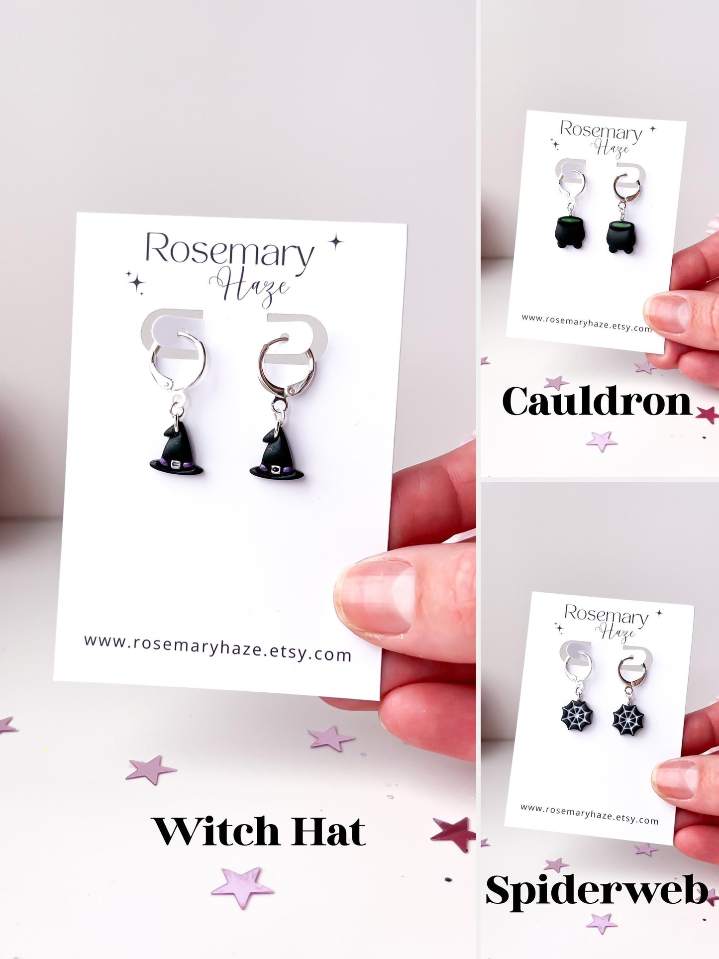 Dainty Halloween Earrings - studs & huggie hoops