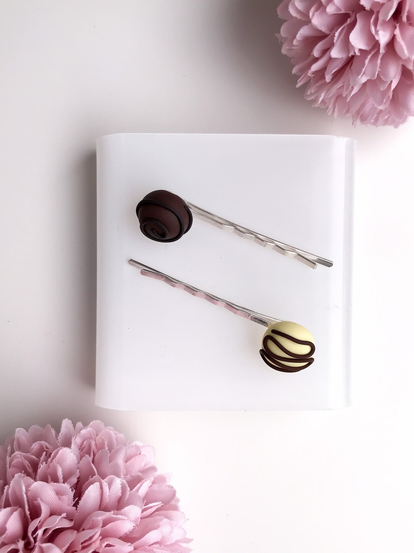 Chocolate Hair Pins set of 2
