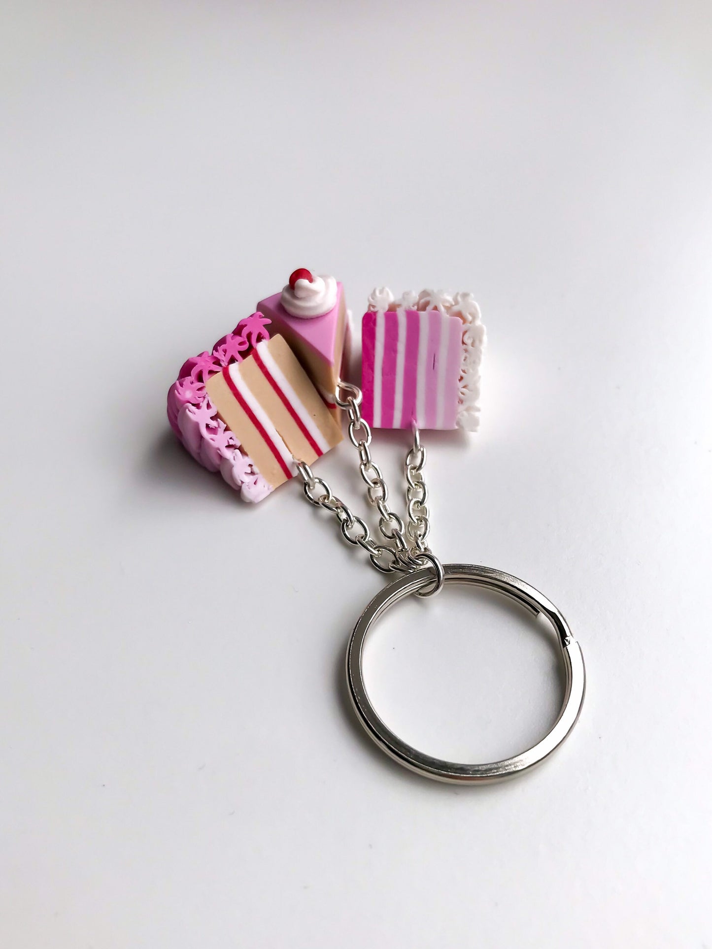 Pink Cake Keychain