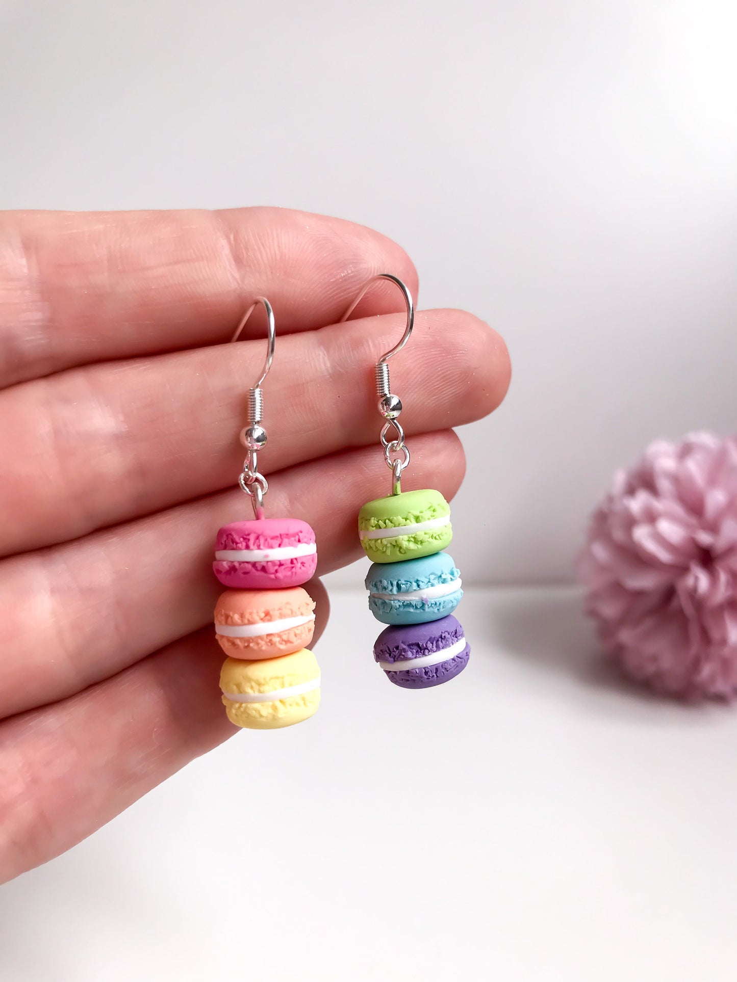Mismatched Rainbow Macaron Earrings