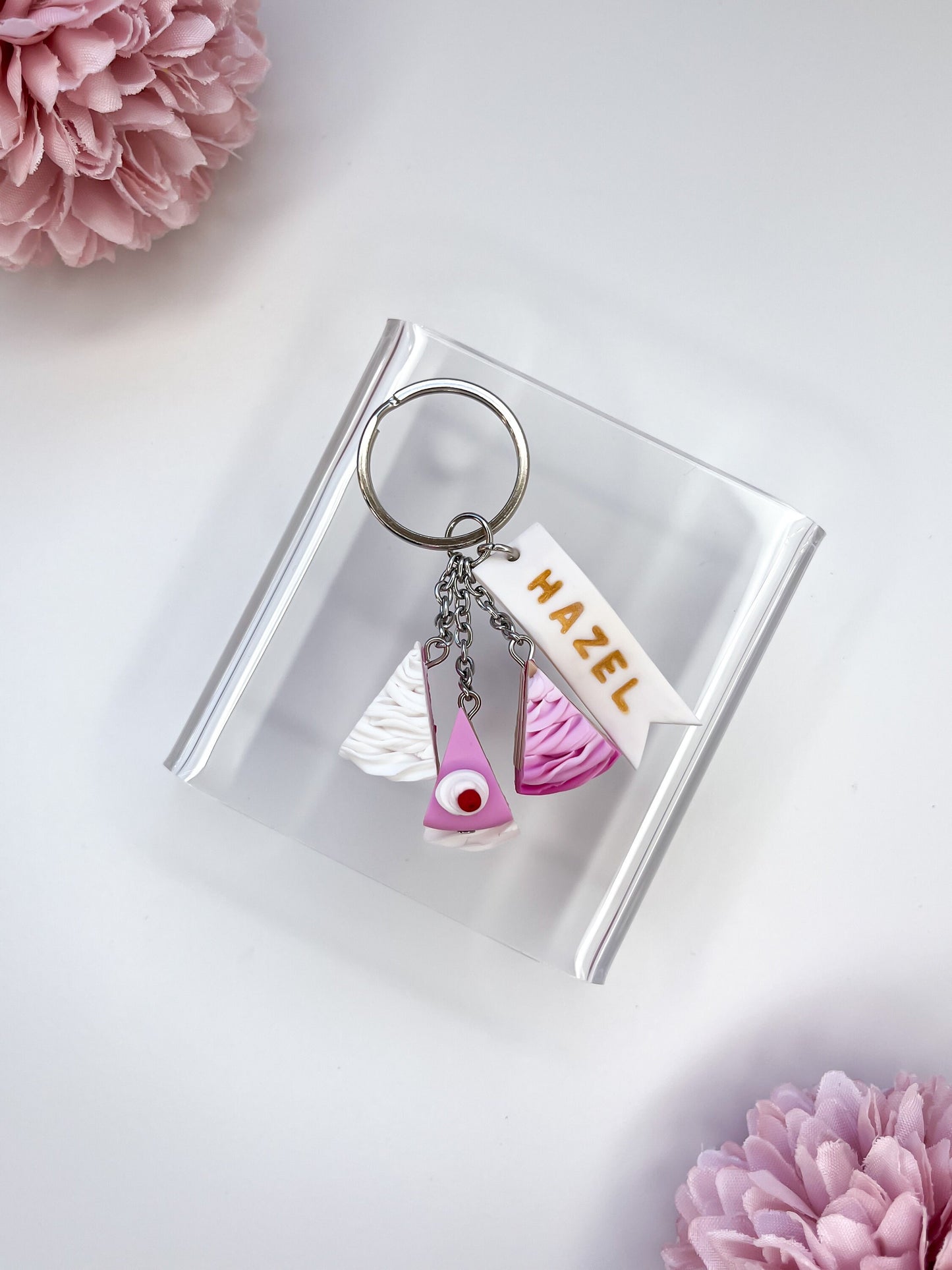 Pink Cake Keychain