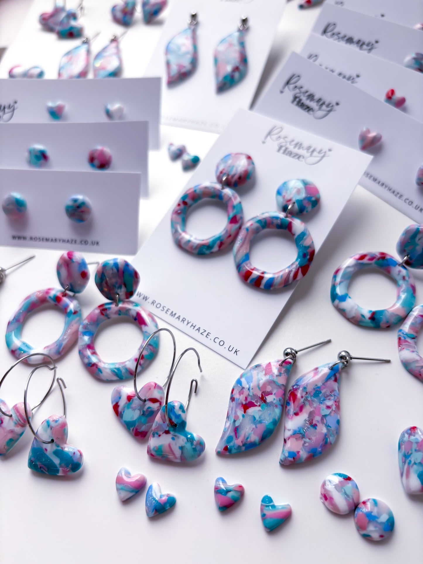 Blue Raspberry Mini Heart Studs