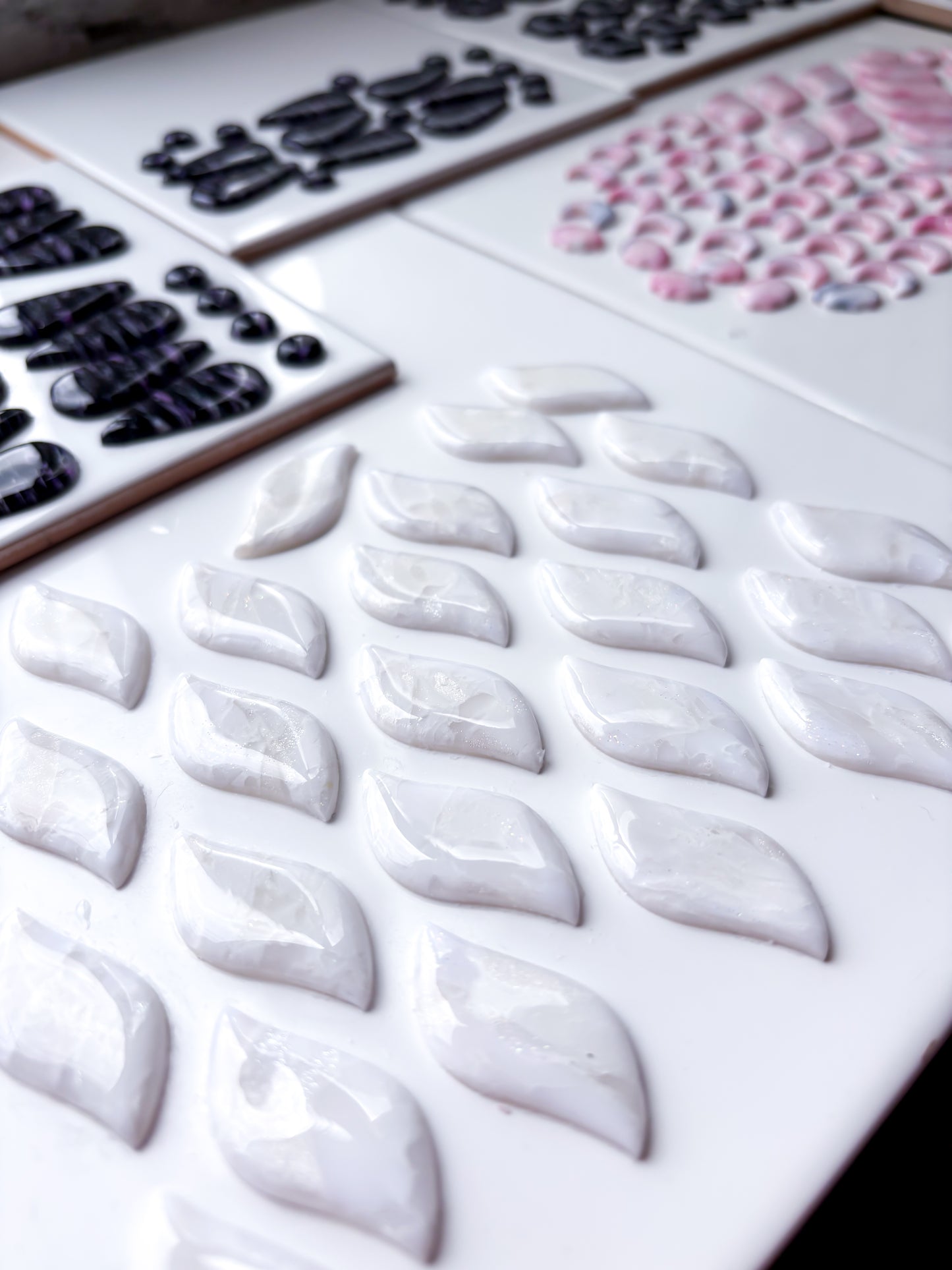 White Marble Wave Dangles