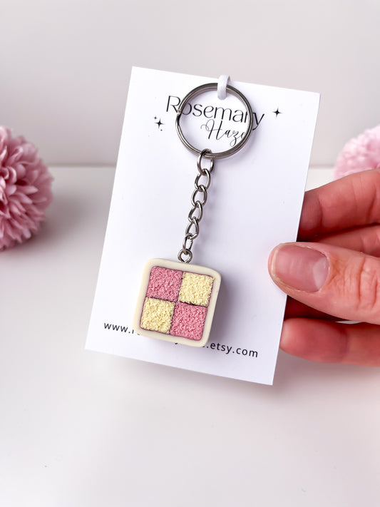 Battenberg Cake Keyring