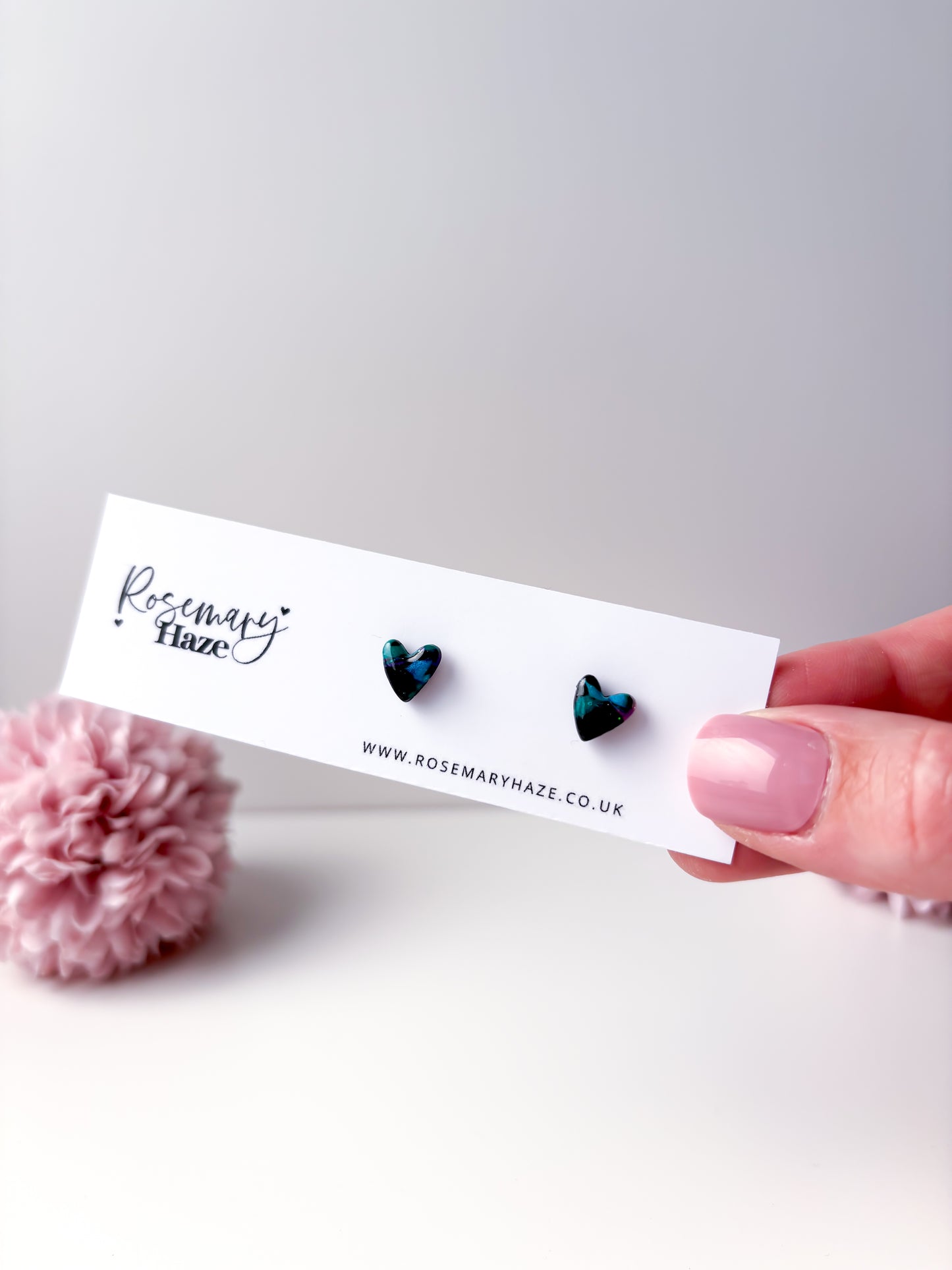 Galaxy Mini Heart Studs