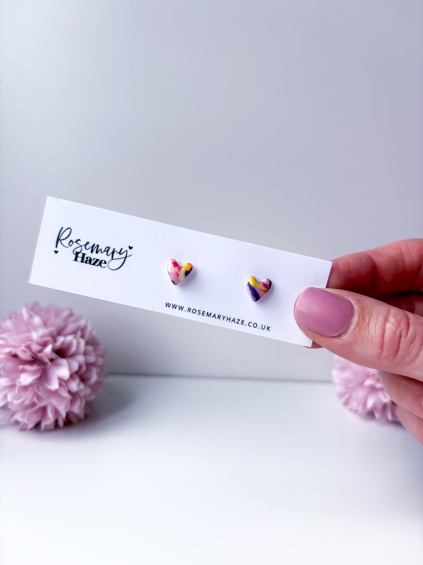 Summer Bouquet Mini Heart Studs