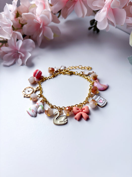 OOAK charm bracelet - peachy