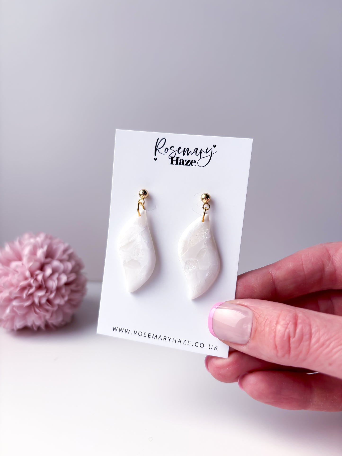 White Marble Wave Dangles