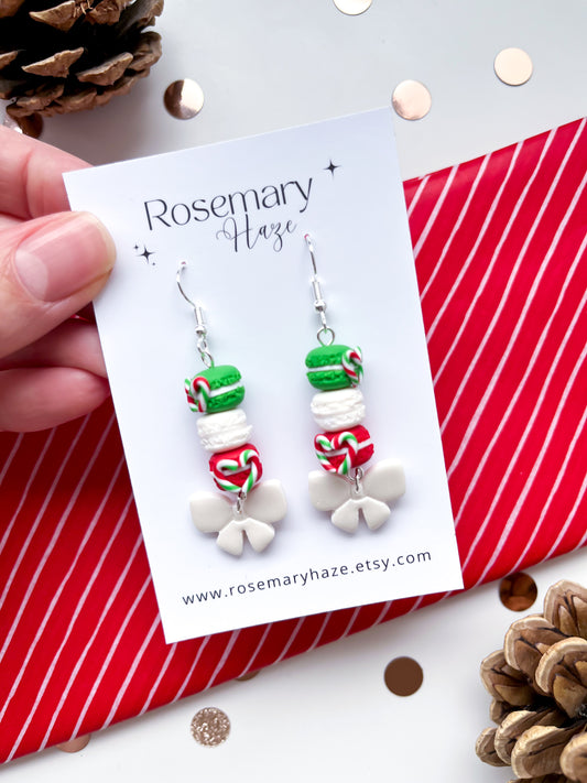 Christmas Macaron Earrings