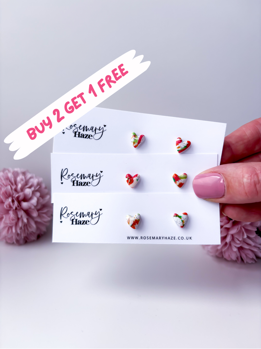 Juicy Fruit Mini Heart Studs