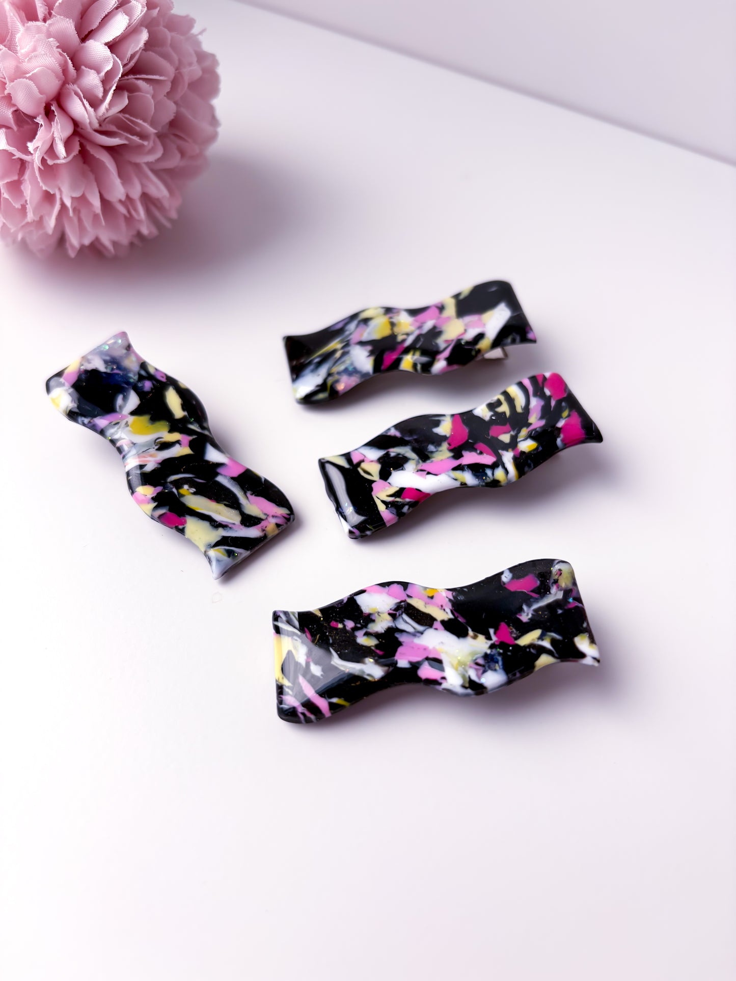 Black, Pink & Yellow Hair Clip
