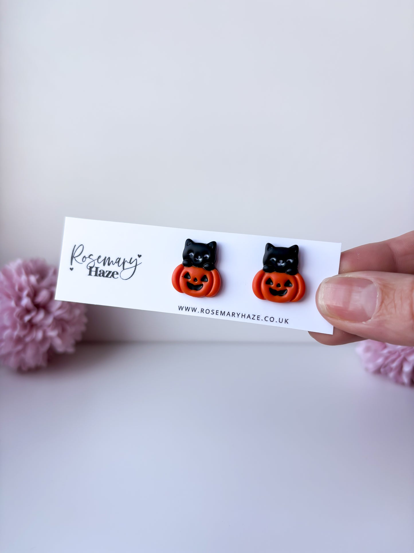Pumpkin Cat Studs