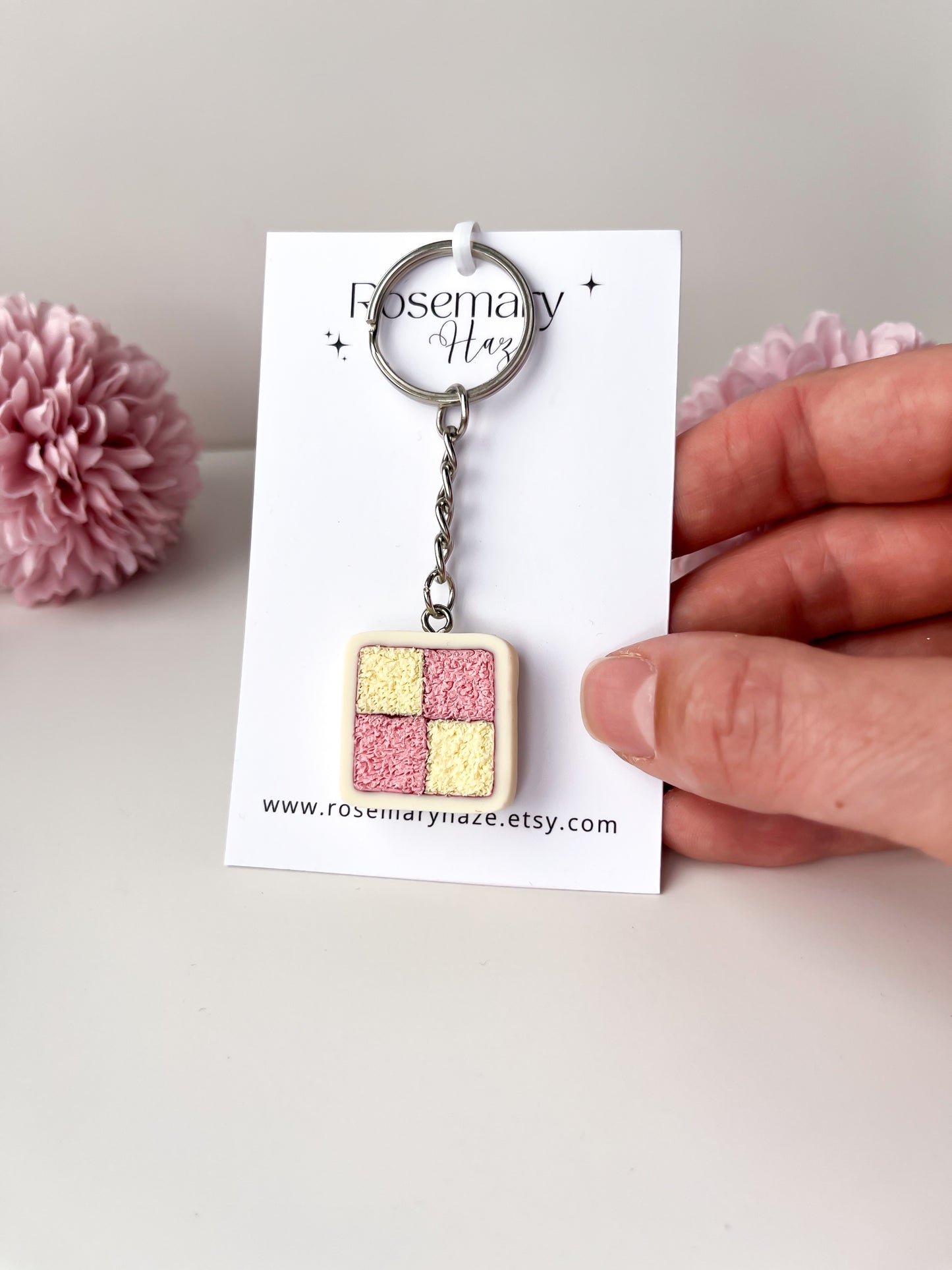 Battenberg Cake Keyring
