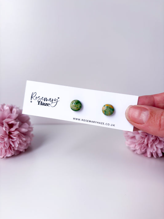 Green Circle Studs