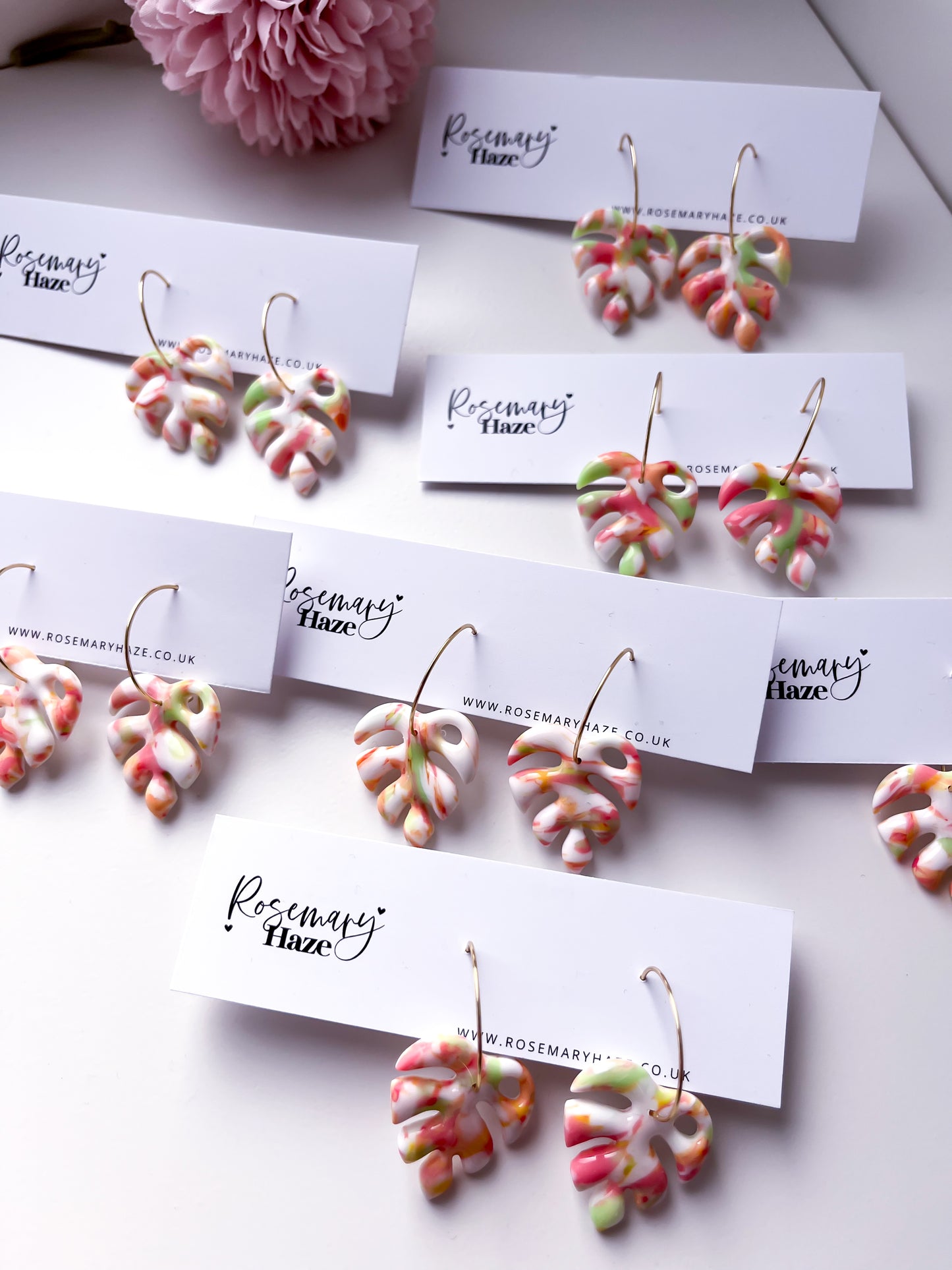 Tutti Frutti Monstera Earrings - day 19 🏡