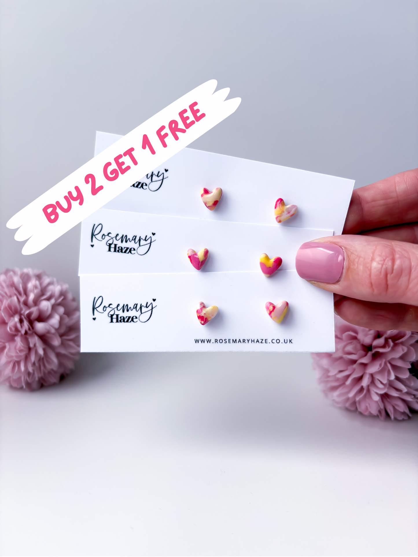 Jam Doughtnut Mini Heart Studs