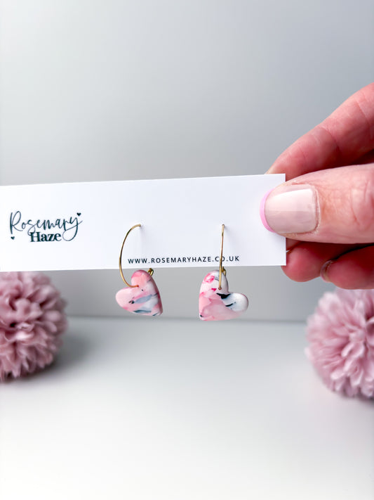 Pink Heart Hoops