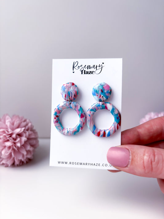 Blue Raspberry Ring Dangles