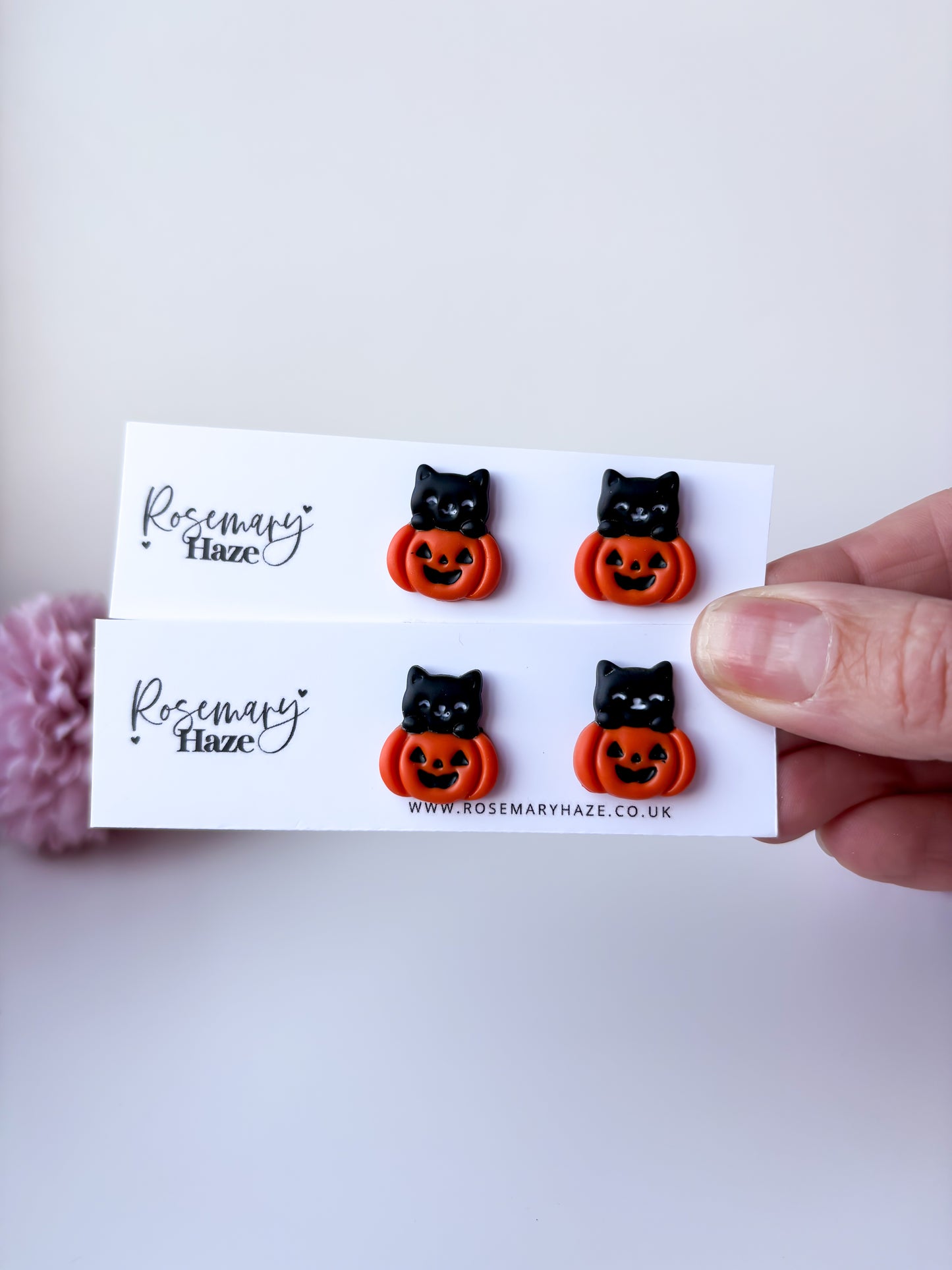 Pumpkin Cat Studs