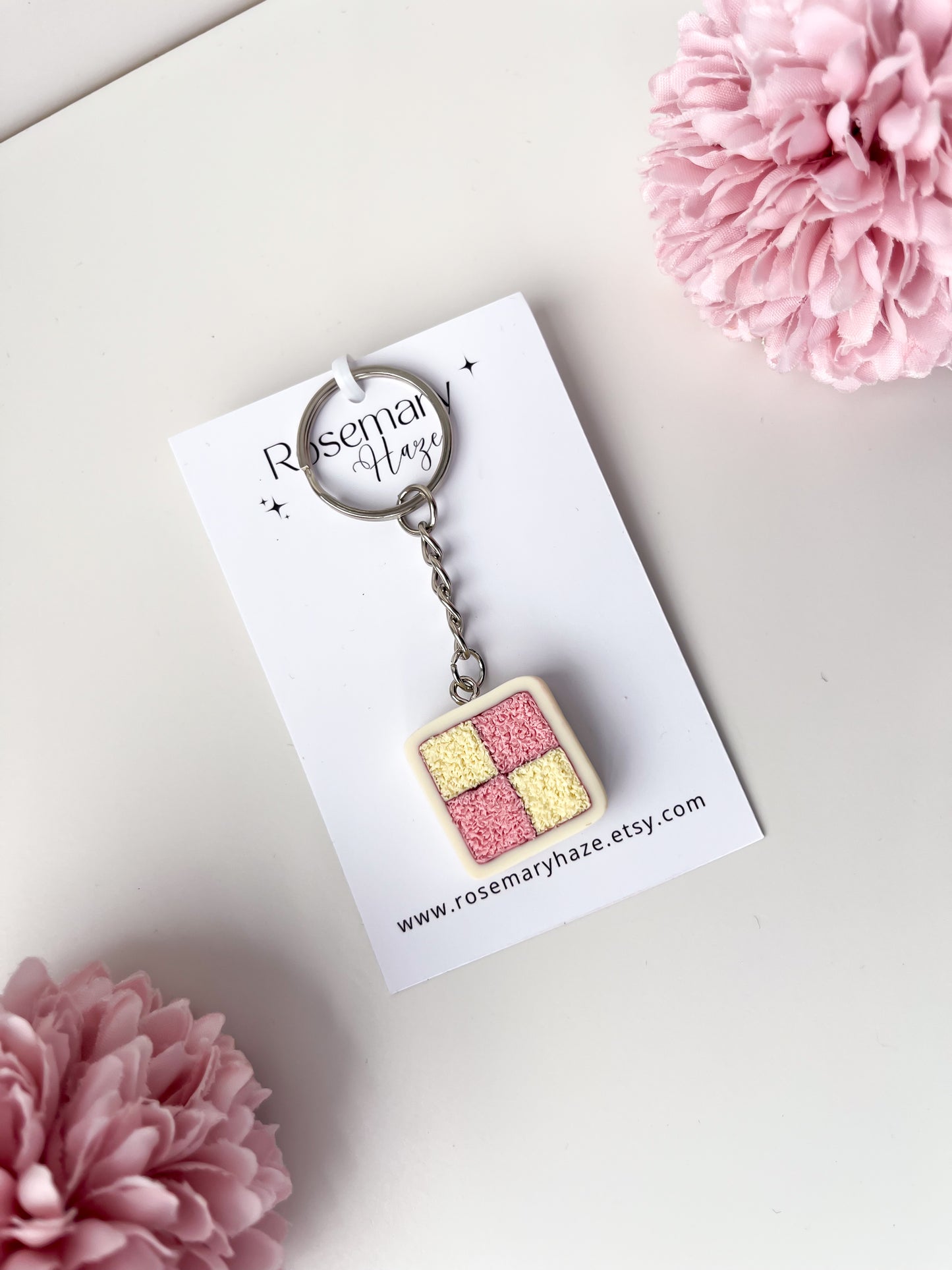 Battenberg Cake Keyring