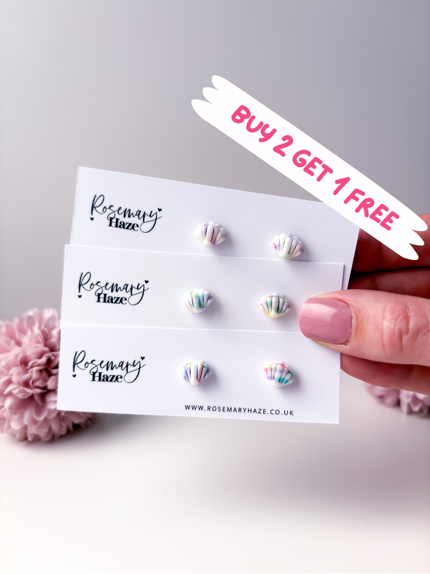 Pastel Shell Studs