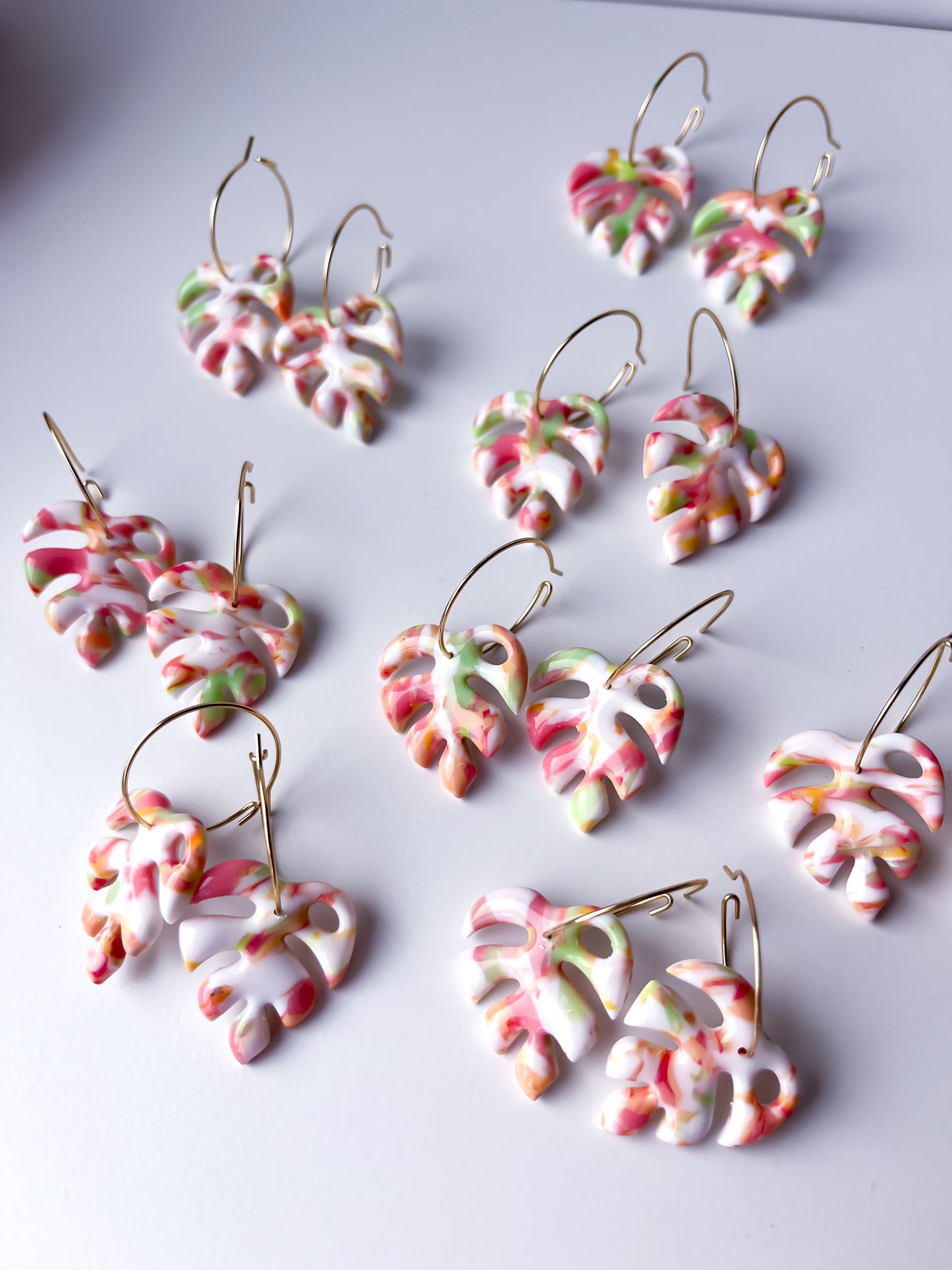 Tutti Frutti Monstera Earrings - day 19 🏡