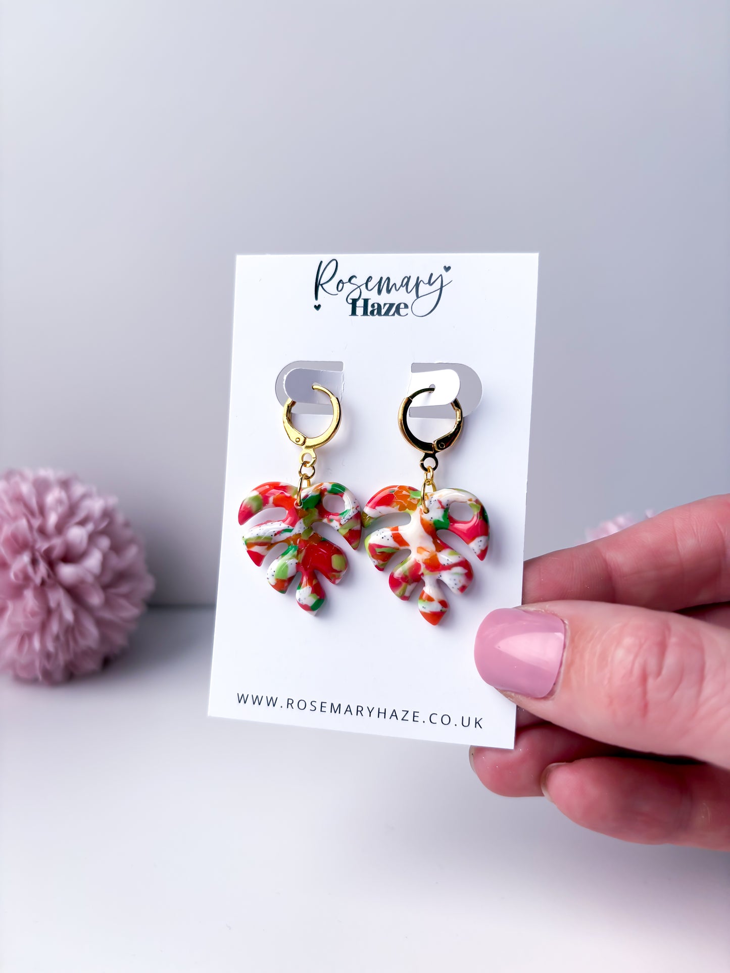 Juicy Fruit Monstera Earrings