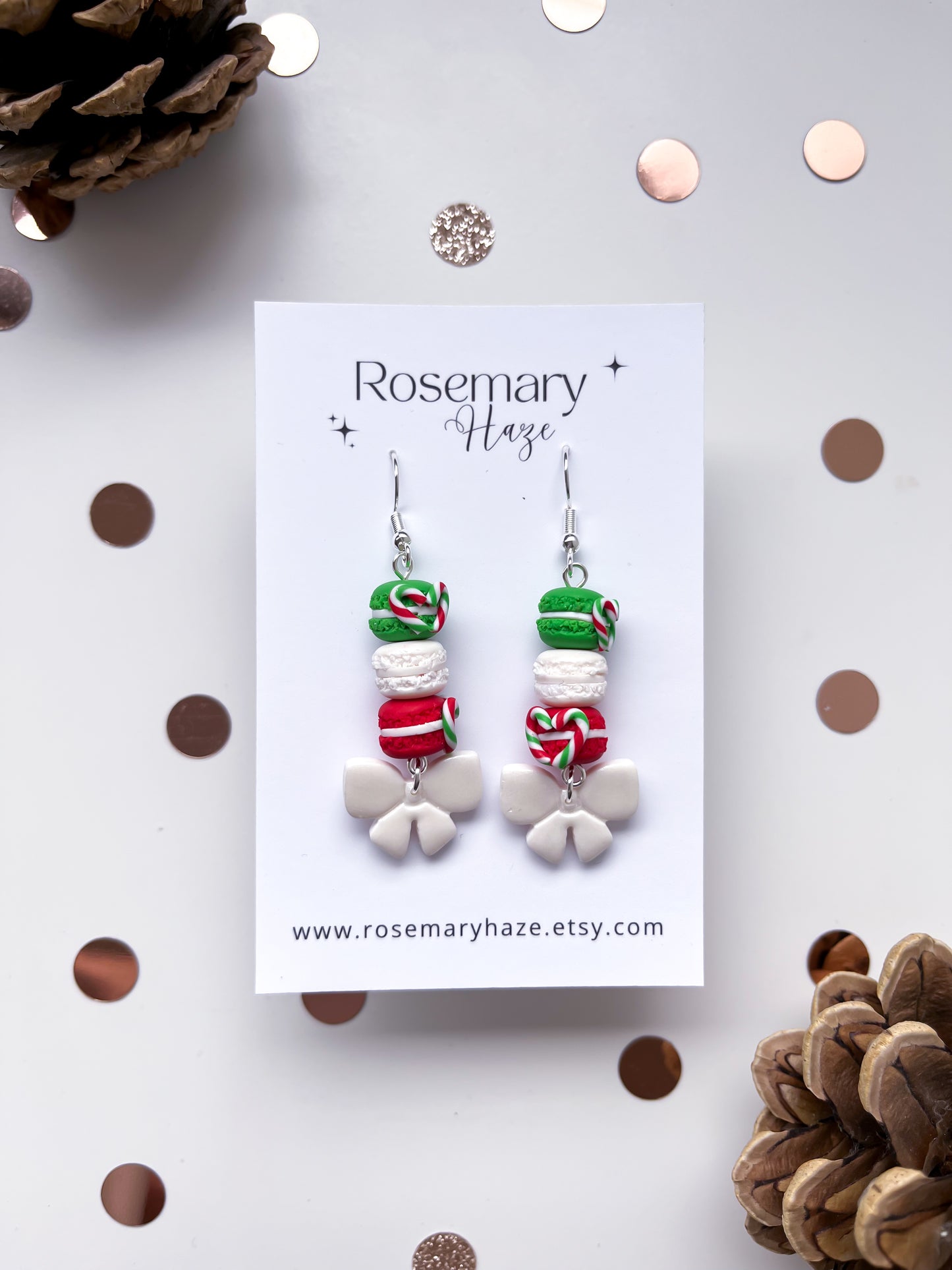 Christmas Macaron Earrings