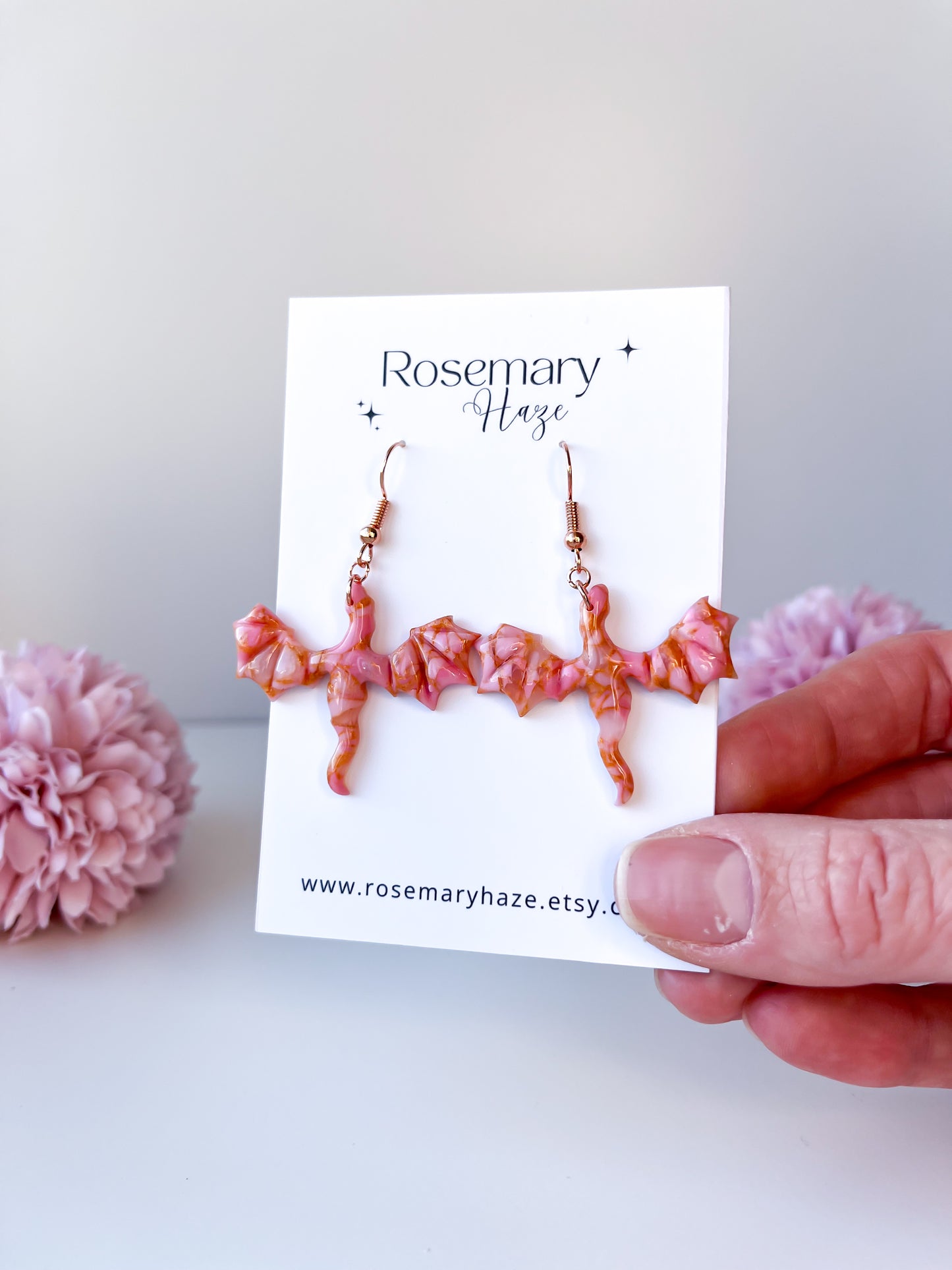 Pink & Gold Marble Dragons